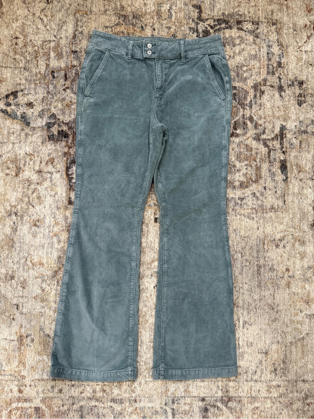 American Eagle Outfitters Teal Corduroy Flare Pants